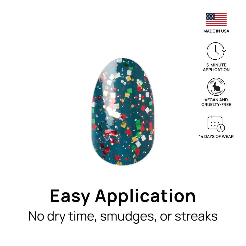 Color Street Yule Love It Teal Confetti Nail Strips | Holiday Manicure