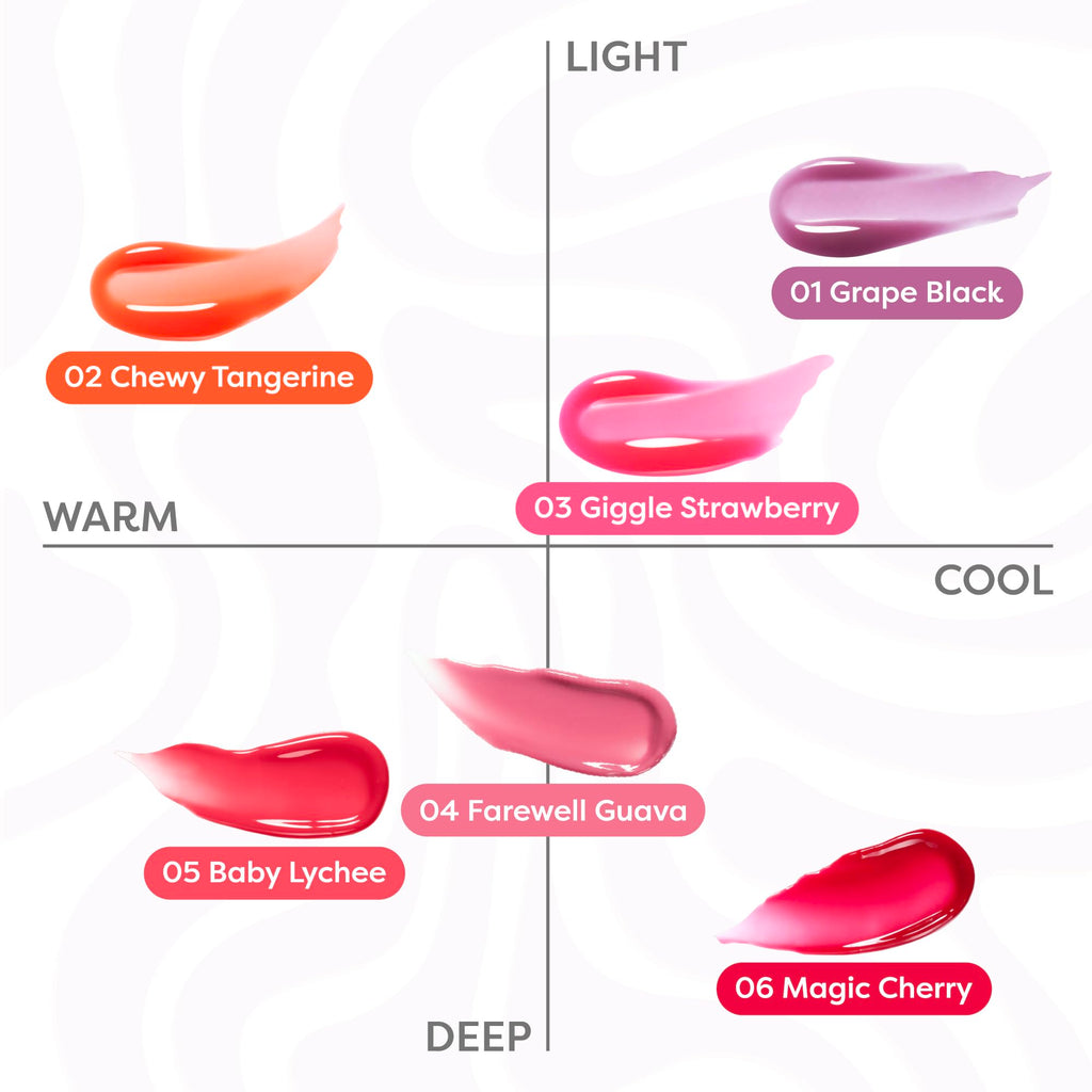 COLORGRAM Fruity Glass Gloss 01 Grape Black | Glass-Shine Lip Gloss, Non-Sticky & Hydrating