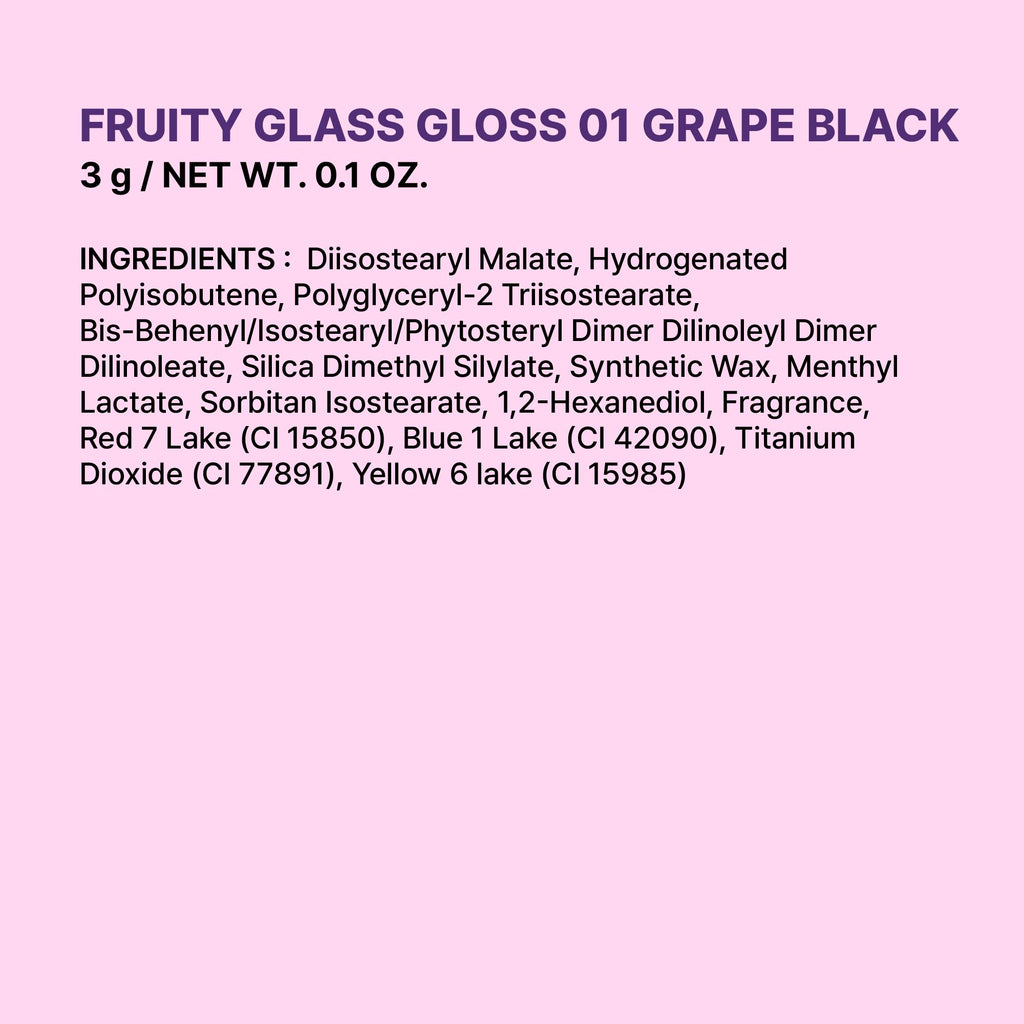 COLORGRAM Fruity Glass Gloss 05 Baby Lychee – Non-Sticky Lip Gloss with Glass Shine