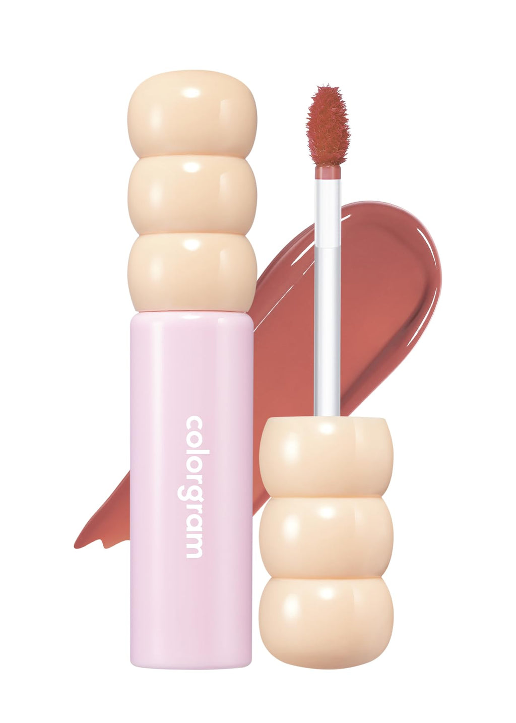 COLORGRAM Fruity Glass Tint 05 Sweet Persimmon – Long-Lasting, Waterproof Lip Stain & Glossy Dewy Lip Gloss 0.11 oz