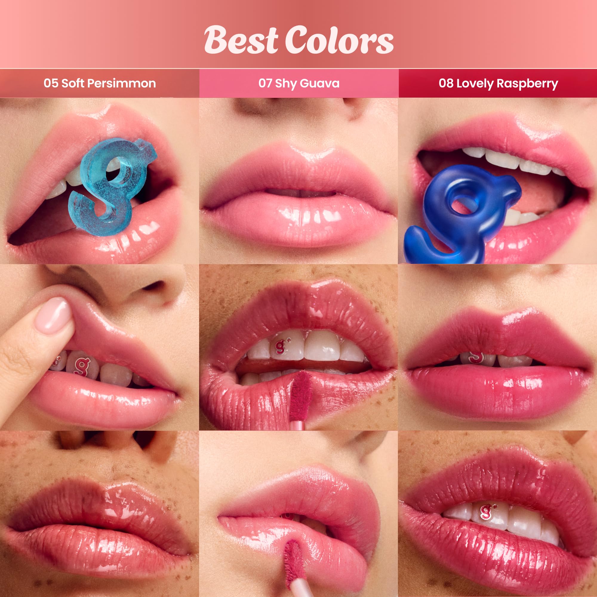 COLORGRAM Fruity Glass Tint #1004 Pink Gloss – Hydrating Lip Gloss with All-Day Shine