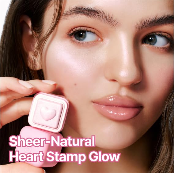 COLORGRAM Milk Bling Heartlighter 02 Pink Heart – Silky Smooth Highlighter for Natural Daily Glow