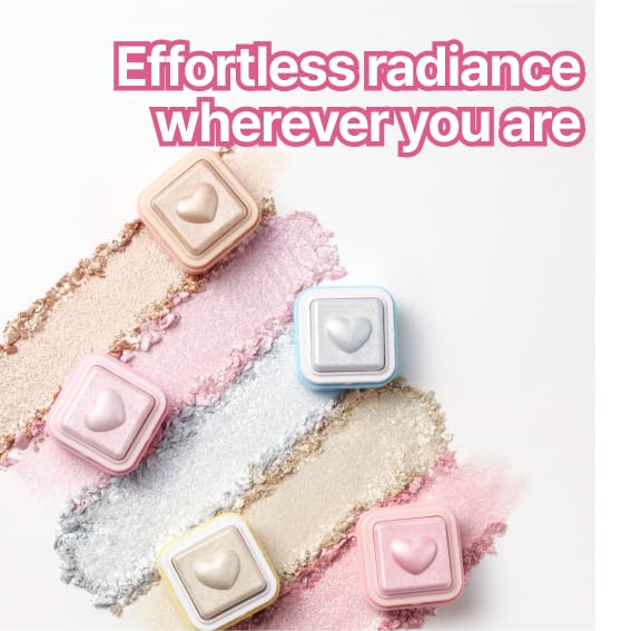 COLORGRAM Milk Bling Heartlighter 02 Pink Heart – Silky Smooth Highlighter for Natural Daily Glow