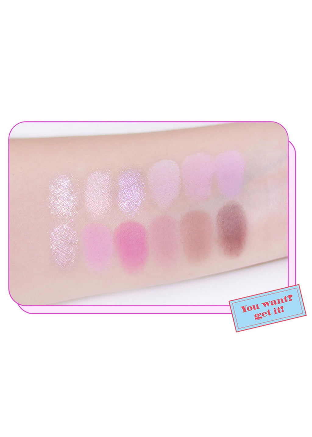 COLORGRAM Pin Point Eyeshadow Palette 03 Pink+Lavender | Ultra-Blendable Matte, Glitter & Shimmer Shades | Calculator Design