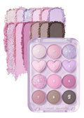 COLORGRAM Pin Point Eyeshadow Palette 03 Pink+Lavender | Ultra-Blendable Matte, Glitter & Shimmer Shades | Calculator Design