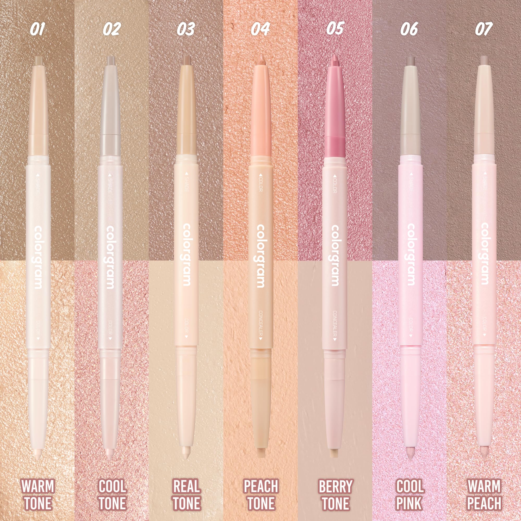 COLORGRAM Under Eye Highlighter Stick 06 Cool Pink – Silky-Smooth, Long-Lasting Contour