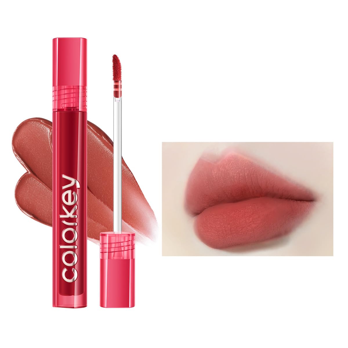 COLORKEY Airy Velvet Lip Tint – Matte Finish, Long-Wear Color in Cinnamon Peach (B605) | Non-Drying, Non-Sticky