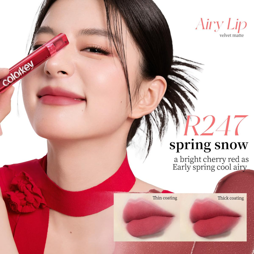 COLORKEY Airy Velvet Lip Tint Maple Ginger – Matte, Longwear Lip Color (O611, 3g)