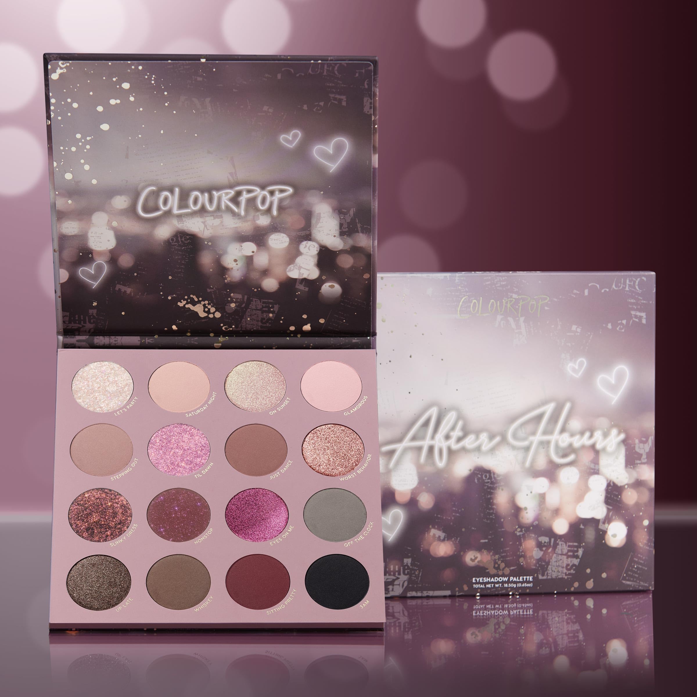 ColourPop After Hours Eyeshadow Palette – Smoky Mauve Matte, Metallic & Glitter Finishes