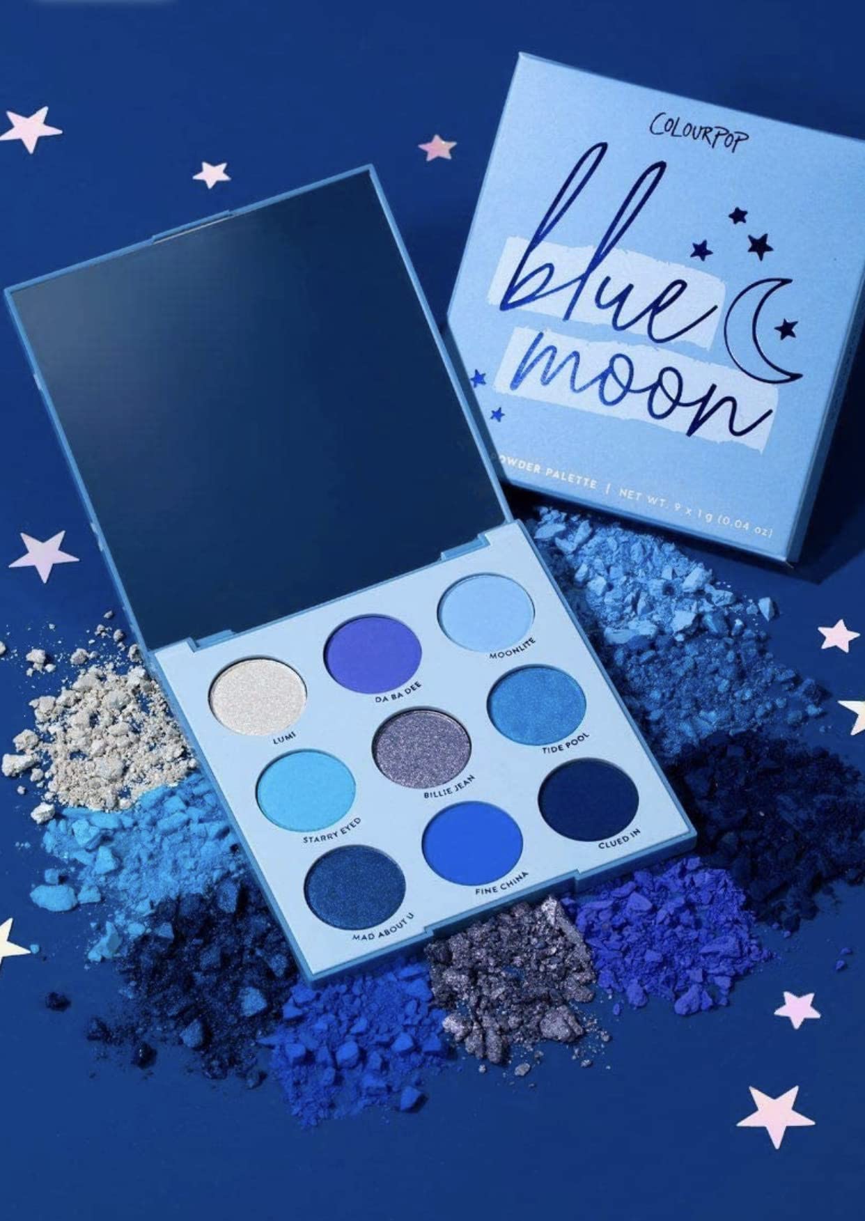 ColourPop Blue Moon Eyeshadow Palette – Powder | 9 Shades of Blue