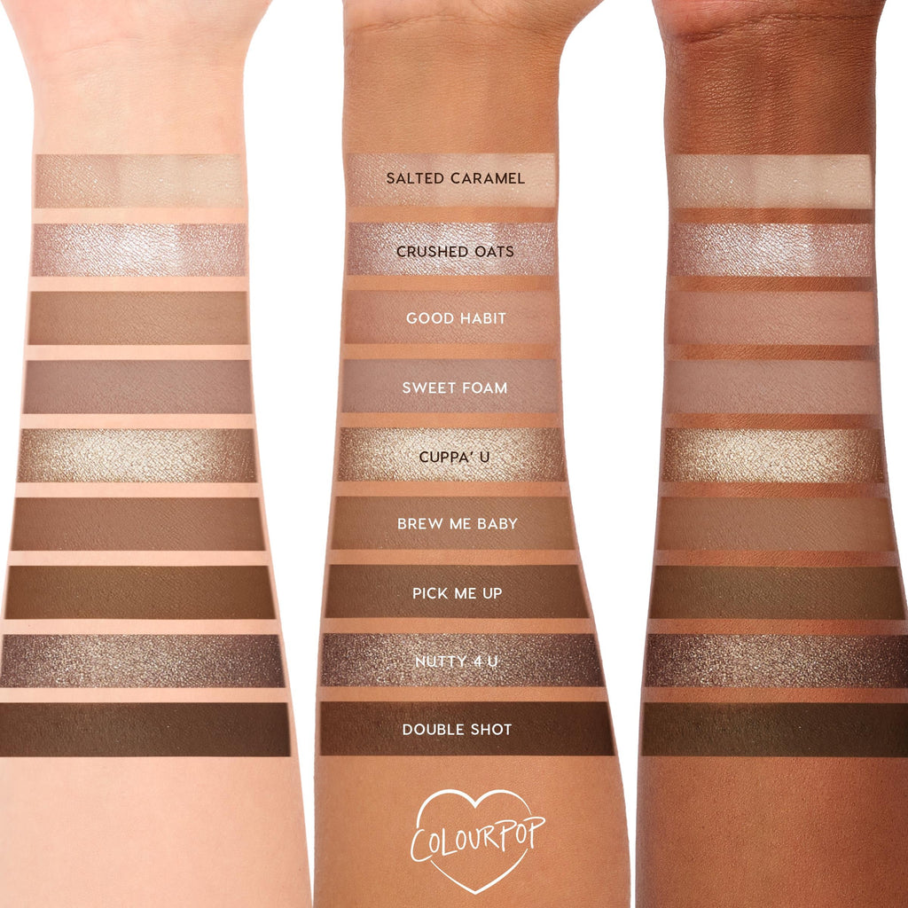 ColourPop Deja Brew Eyeshadow Palette – Cool-Toned Nude Shades, Matte & Metallic Finishes