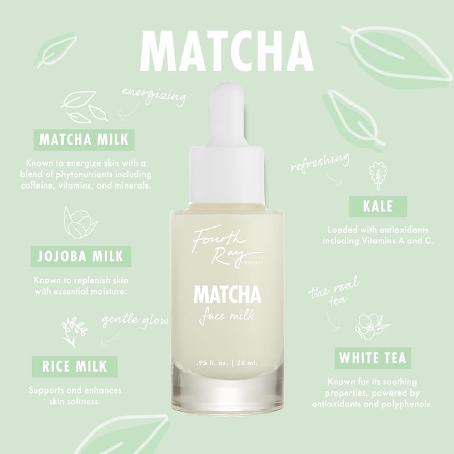ColourPop Fourth Ray Beauty Matcha Face Milk – Lightweight Hydration Serum with Matcha Milk, Rice Milk & White Tea