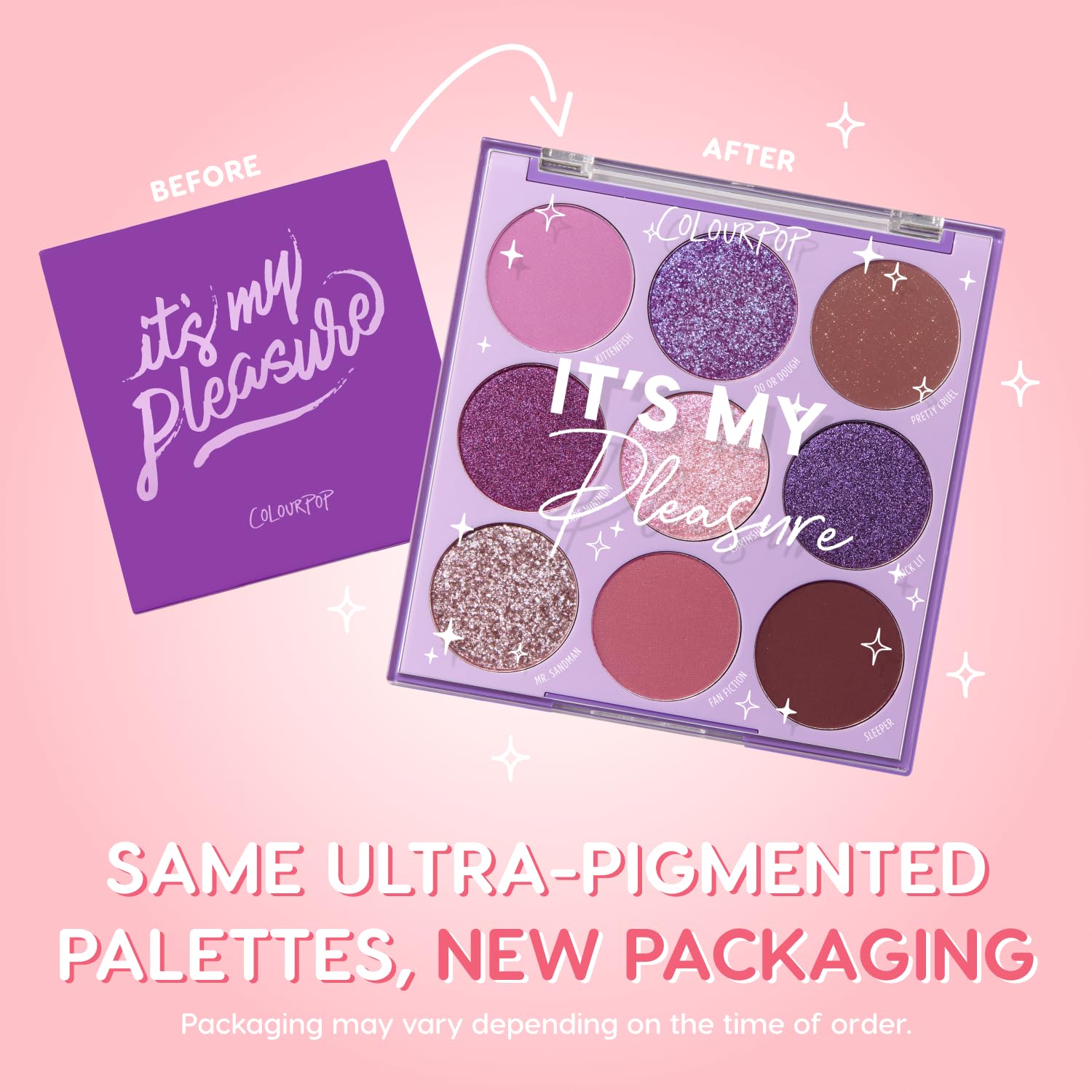 ColourPop It's My Pleasure Eyeshadow Palette – Matte, Metallic & Glitter Finishes