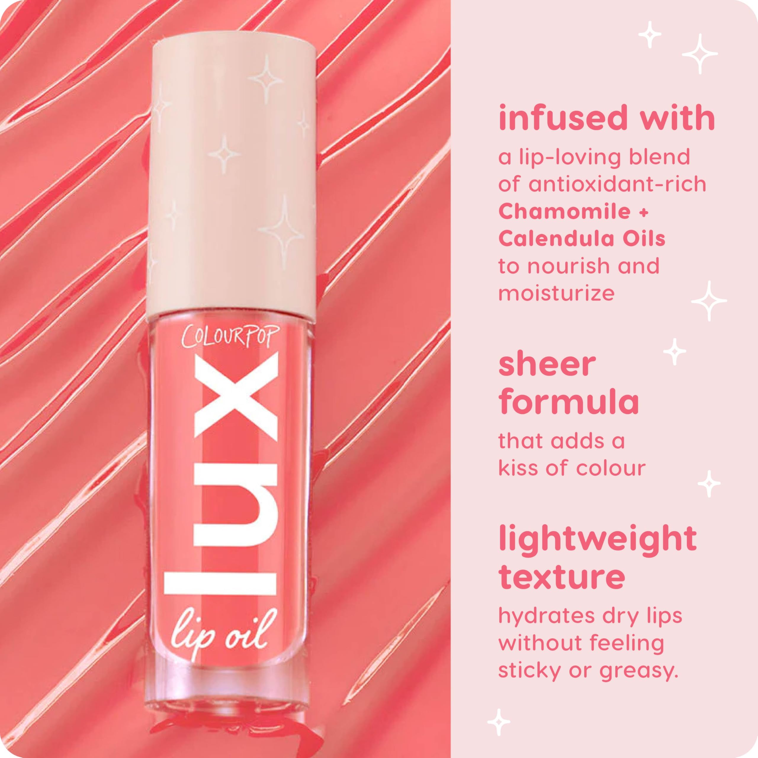 ColourPop Lux Lip Oil - Hydrating Sheer Tint with Chamomile & Calendula Oil | Non-Greasy Gloss