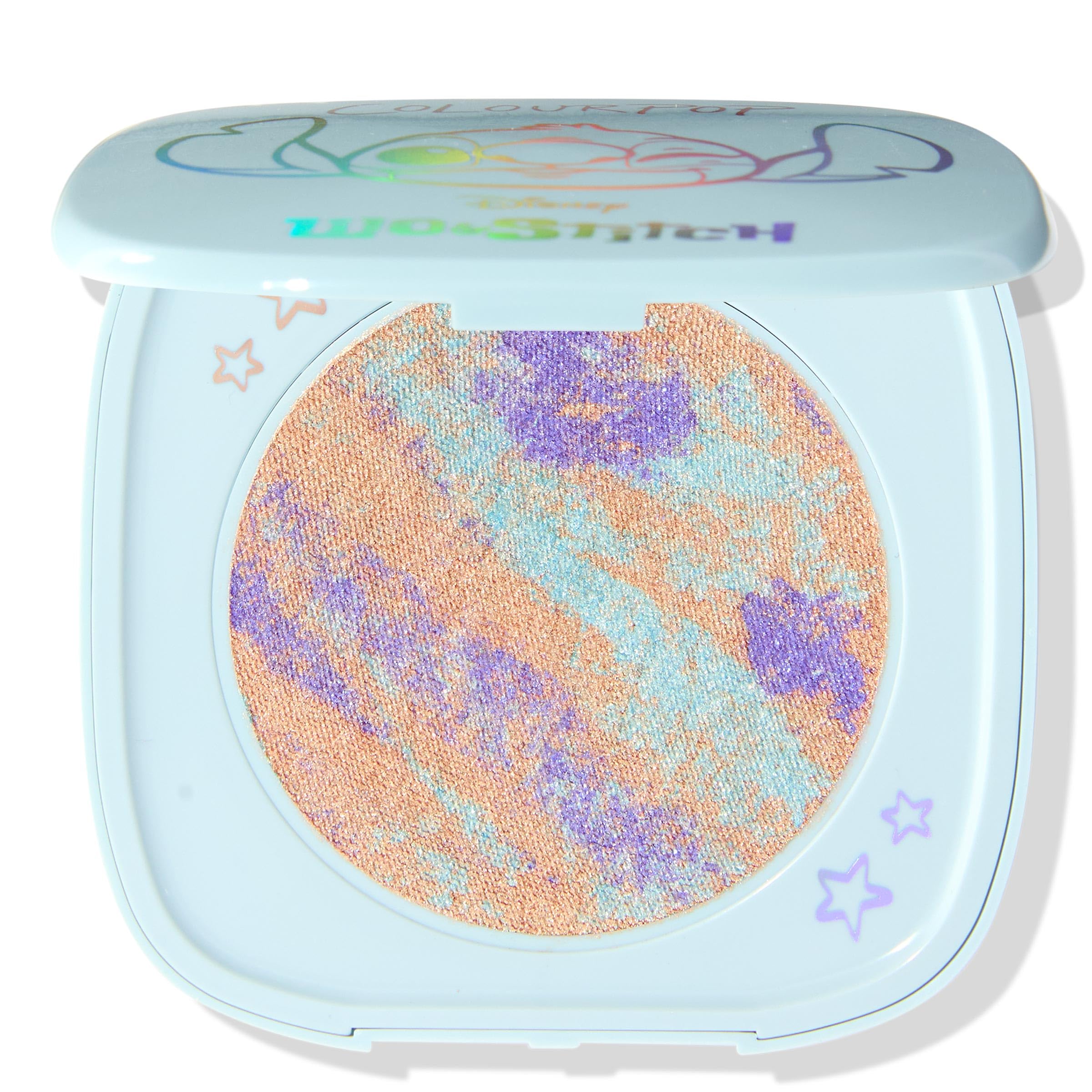 ColourPop x Stitch Ohana Super Shock Powder Highlighter – Limited Edition Tie-Dye Glow (0.14 oz)
