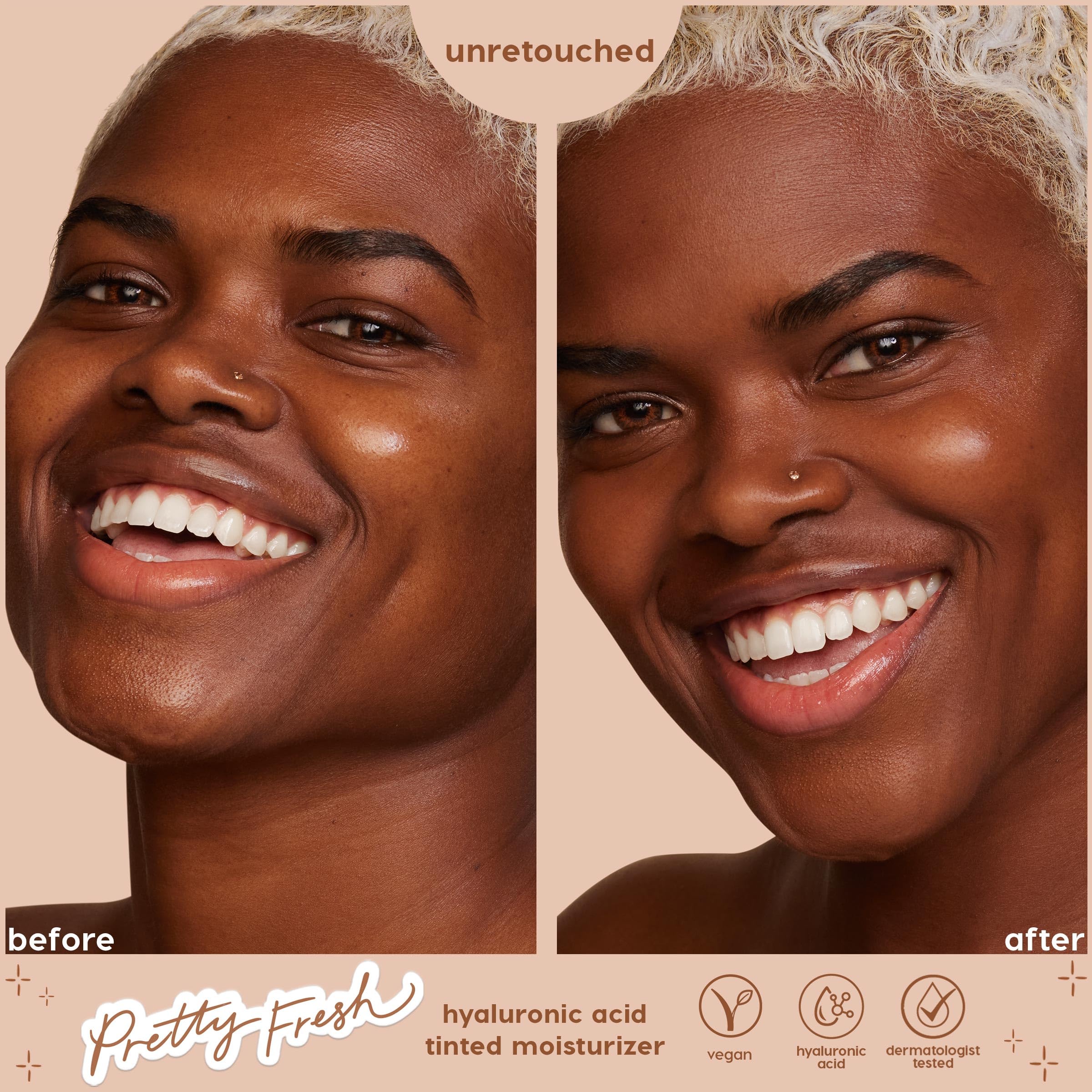 ColourPop Pretty Fresh Tinted Moisturizer Deep Dark 24N | Hydrating Skin Tint with Hyaluronic Acid & Coconut Water