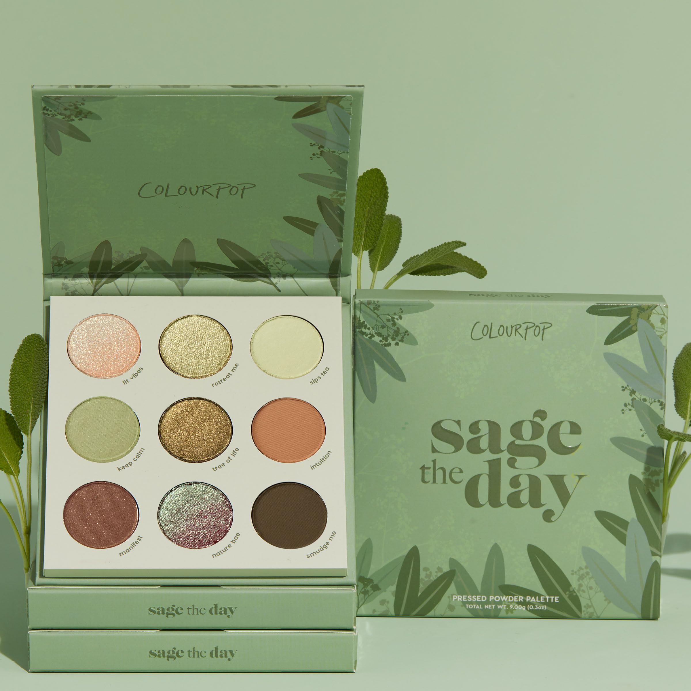 ColourPop Sage the Day Eyeshadow Palette — Sage & Olive, Matte & Metallic Finishes
