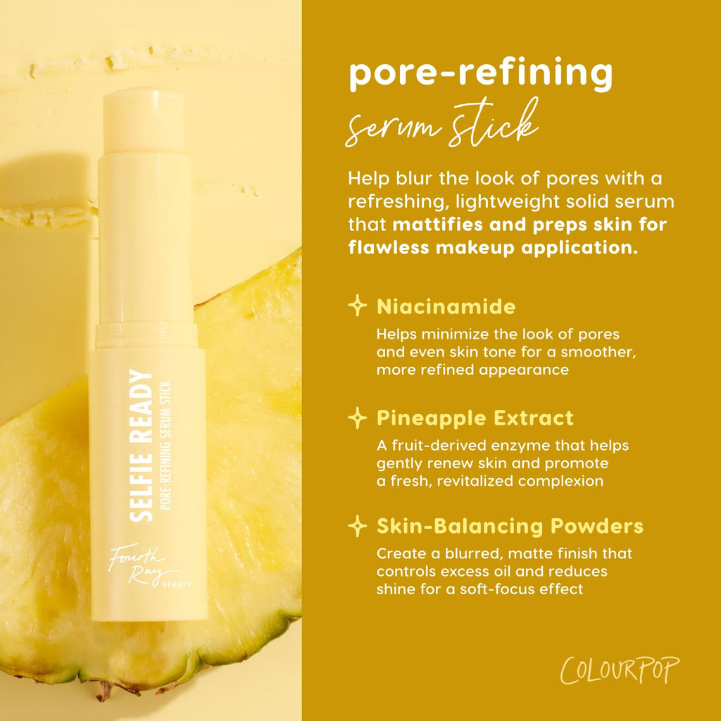 ColourPop Pore Refining Face Serum Stick — Travel-Ready Blurring Balm with Pineapple Extract