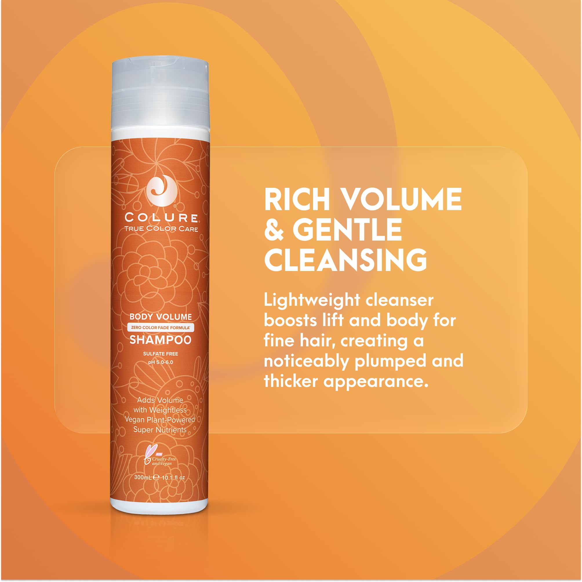 COLURE Body Volume Shampoo | Volumizing Cleanser for Fine Hair, 10 Fl Oz — Sulfate-Free, Color Care