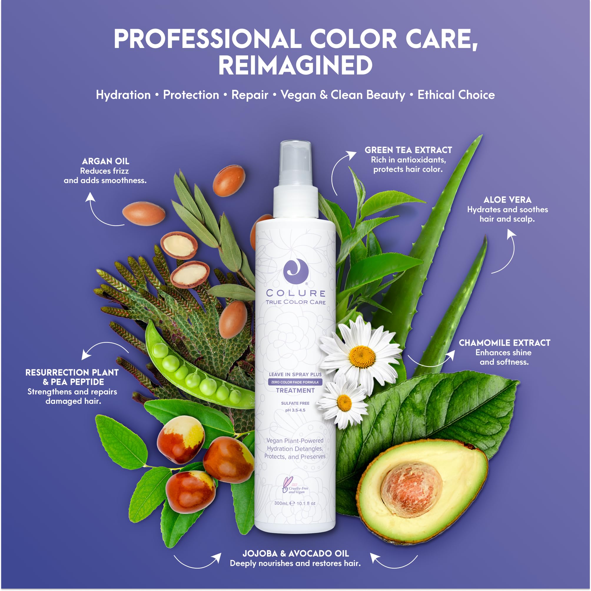 COLURE Leave-In Spray Plus – pH-Balancing Sealer & Detangler, Color Protection & Frizz Control, 10 oz