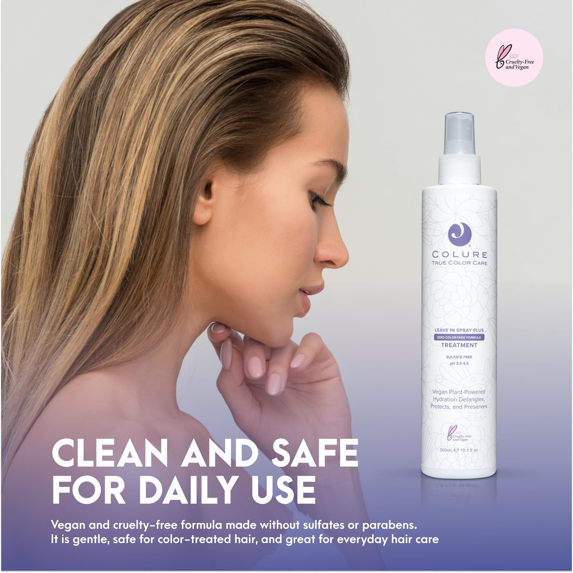COLURE Leave-In Spray Plus – pH-Balancing Sealer & Detangler, Color Protection & Frizz Control, 10 oz