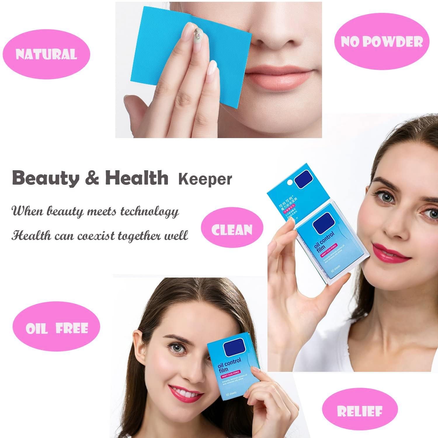 COMFYTOUCH 2 Packs Oil Blotting Sheets (120) – Oil Absorbing, Makeup-Safe, Portable