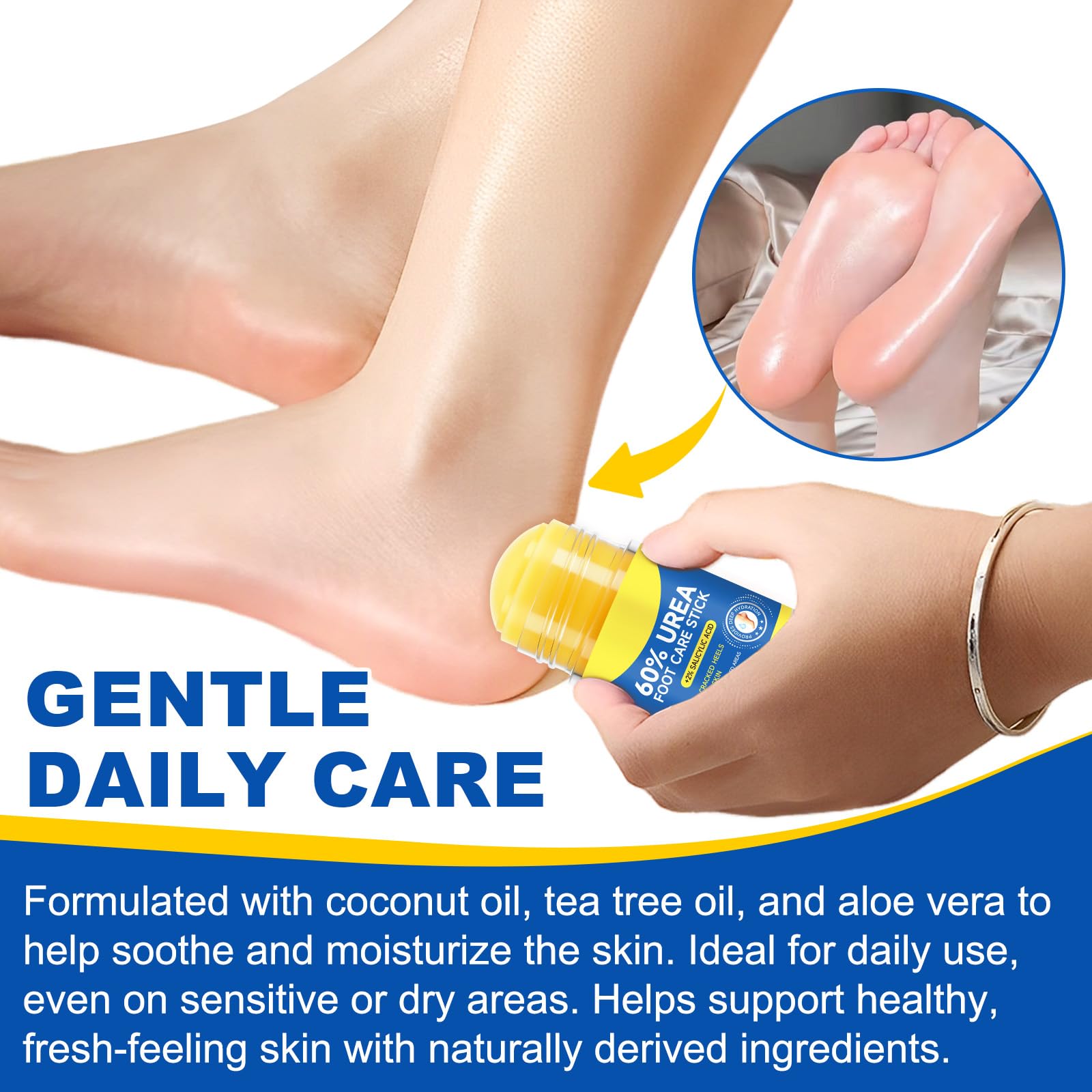 Urea 60% & Salicylic Acid 2% Callus Softener Stick – Exfoliating Balm for Dry Feet & Hands | 2-Pack 80g