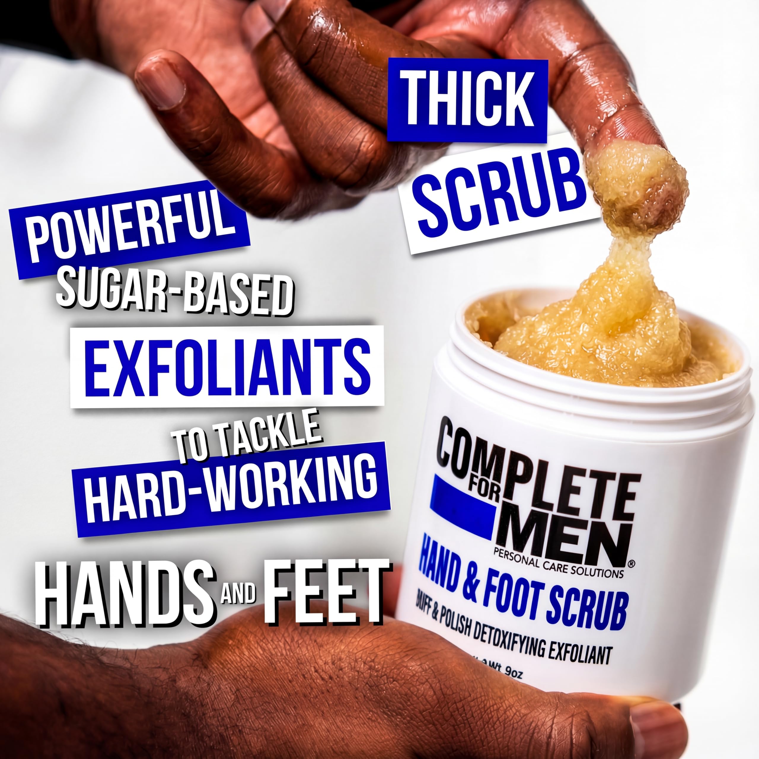 COMPLETE FOR MEN Hand & Foot Scrub – Exfoliating Sugar Scrub for Dry Skin