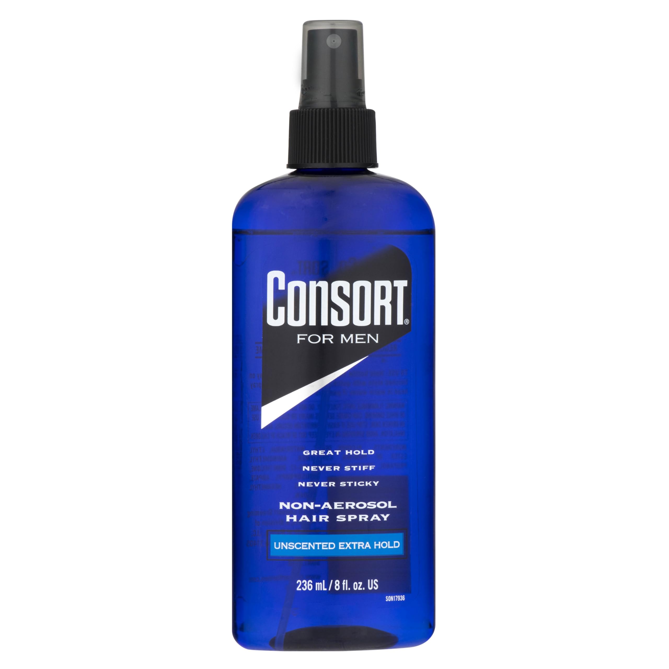Consort For Men Hair Spray – Non-Aerosol Unscented Extra Hold 8 oz (Pack of 5)