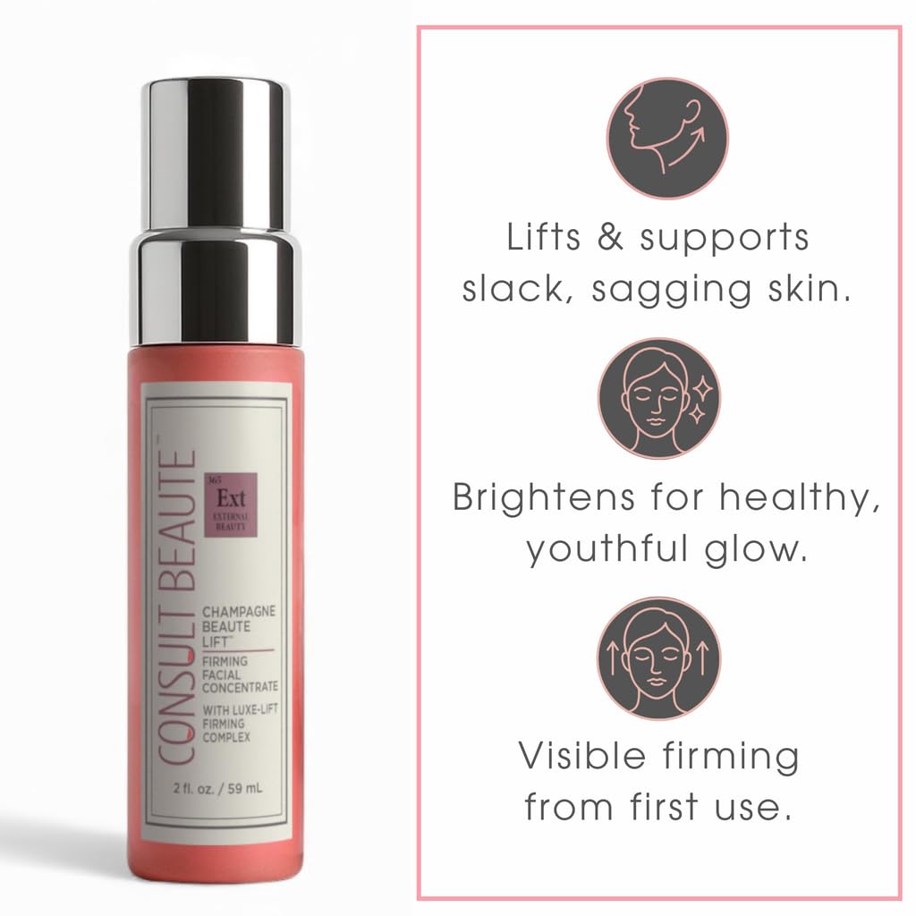 Consult Beaute Champagne Lift Firming Serum Concentrate for Face – Hydration, Glow & Accumulative Firming – 2 Fl Oz