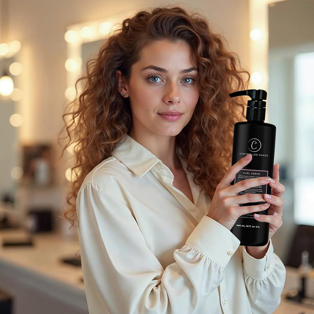 Controlled Chaos Curl Cream – 32oz Sulfate & Paraben Free with Shea Butter for Frizz-Defining Curls, Made in USA