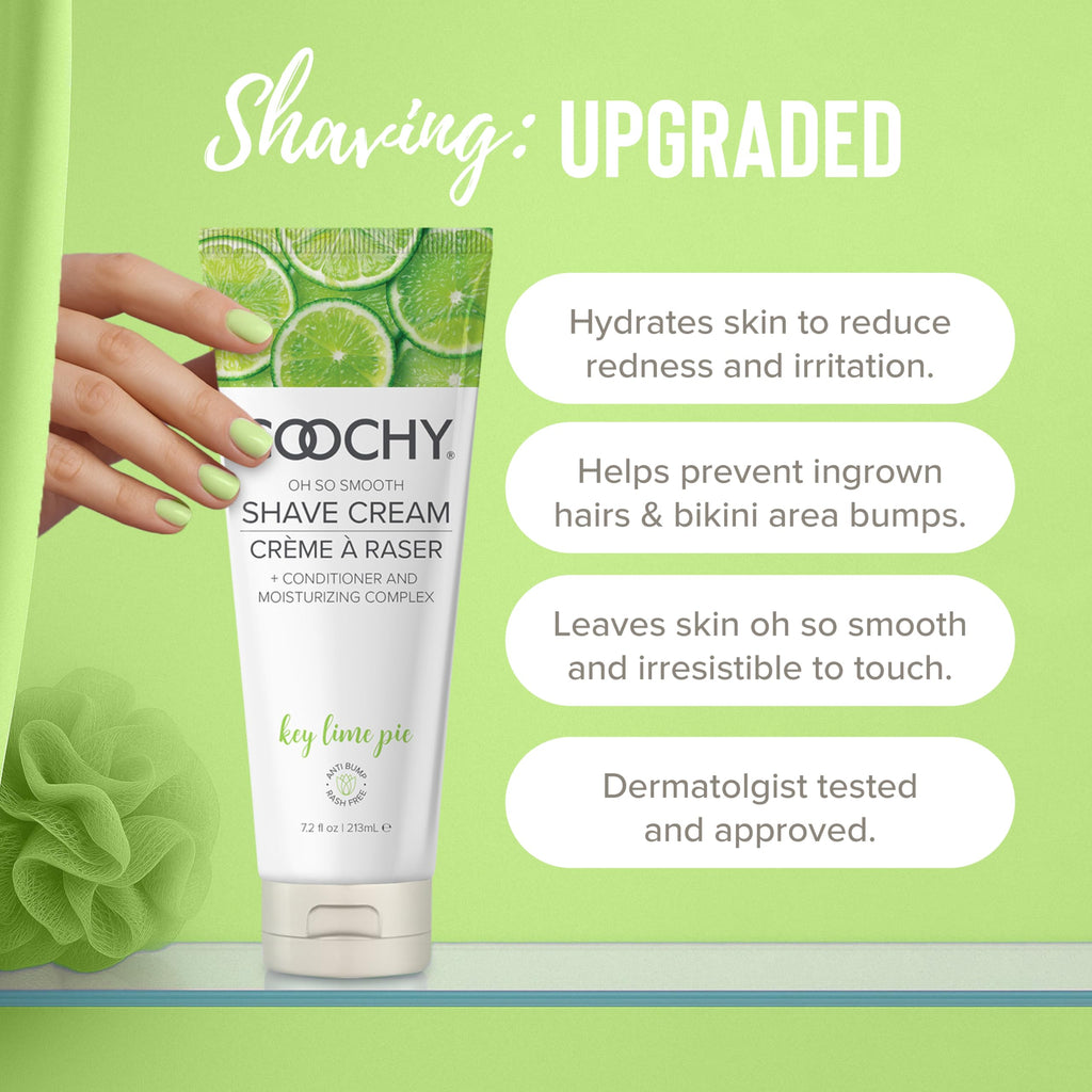 Coochy Shave Cream - Key Lime Pie, Moisturizing Shave Lotion (7.2 oz) for Bikini, Underarms & Legs