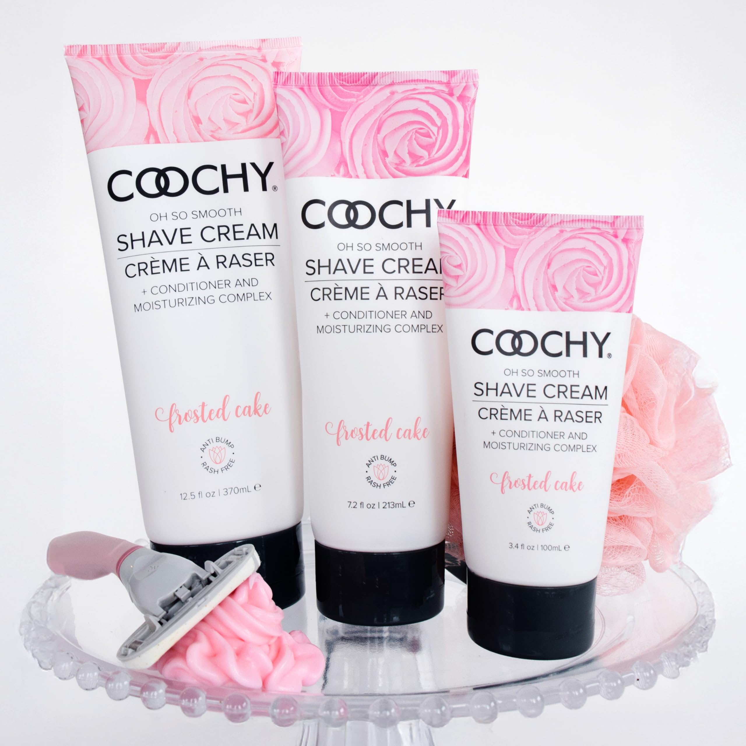 Coochy Shave Cream - Moisturizing Shave Lotion for Bikini, Underarms, Legs | Frosted Cake 32 oz