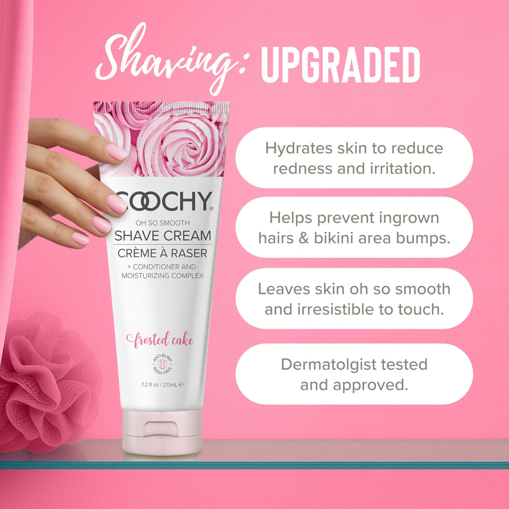 Coochy Shave Cream – Moisturizing Shave Lotion for Bikini, Underarms & More | Frosted Cake 7.2 oz