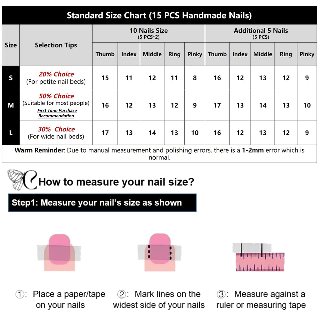 COOLYOUNG Handmade Pink Short Press On Nails – 15 Pcs, Ballet Design, Quick 3-Minute Application