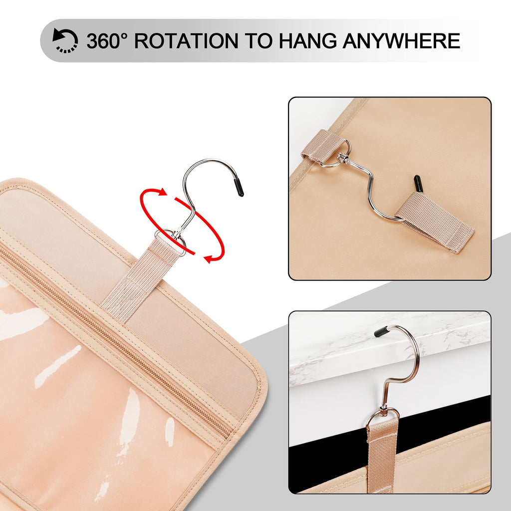 COOSKY Travel Hanging Toiletry Bag with Jewelry Organizer – Medium Waterproof Dopp Kit