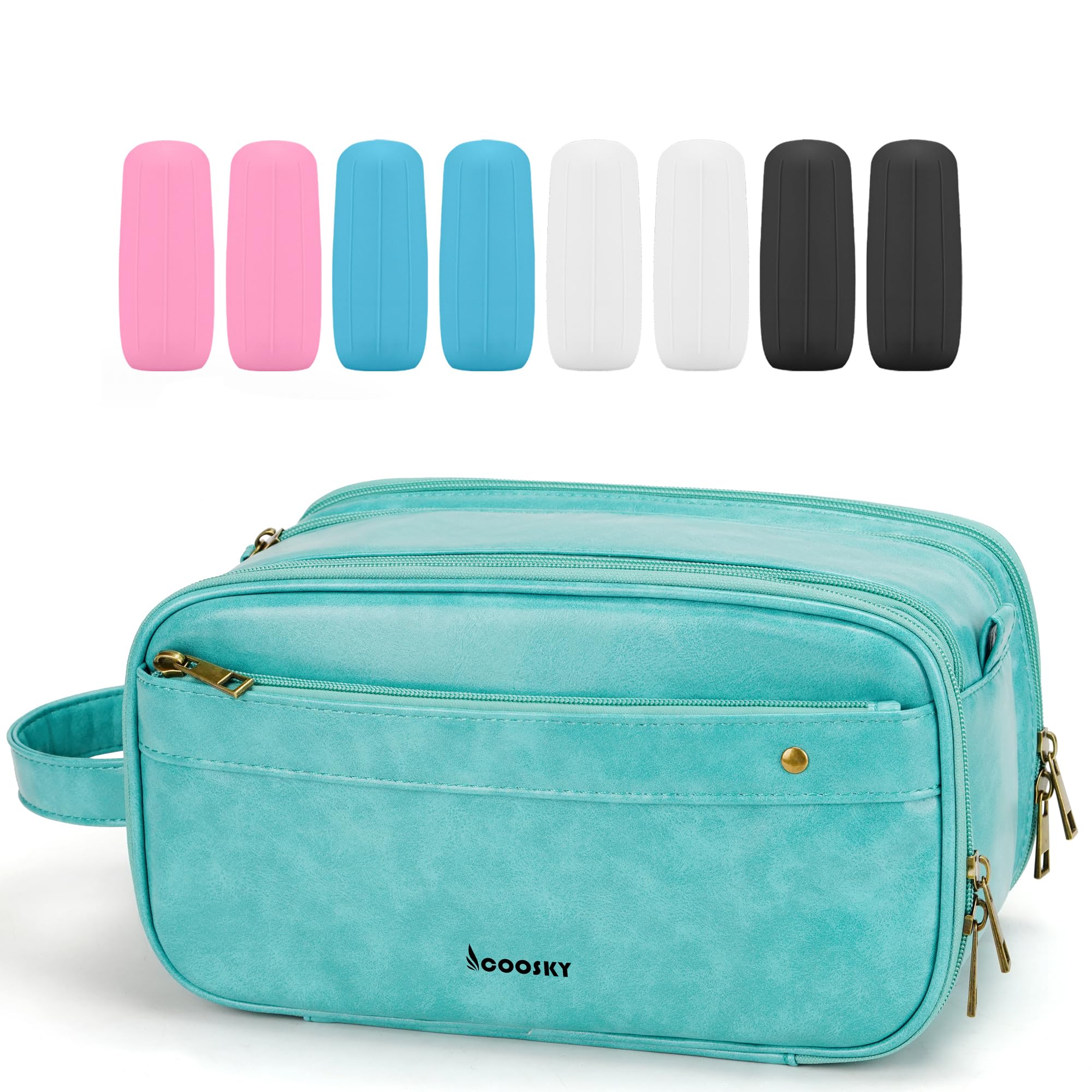 COOSKY Lake Blue Travel Toiletry Bag – Large Hanging Organizer for Men & Women