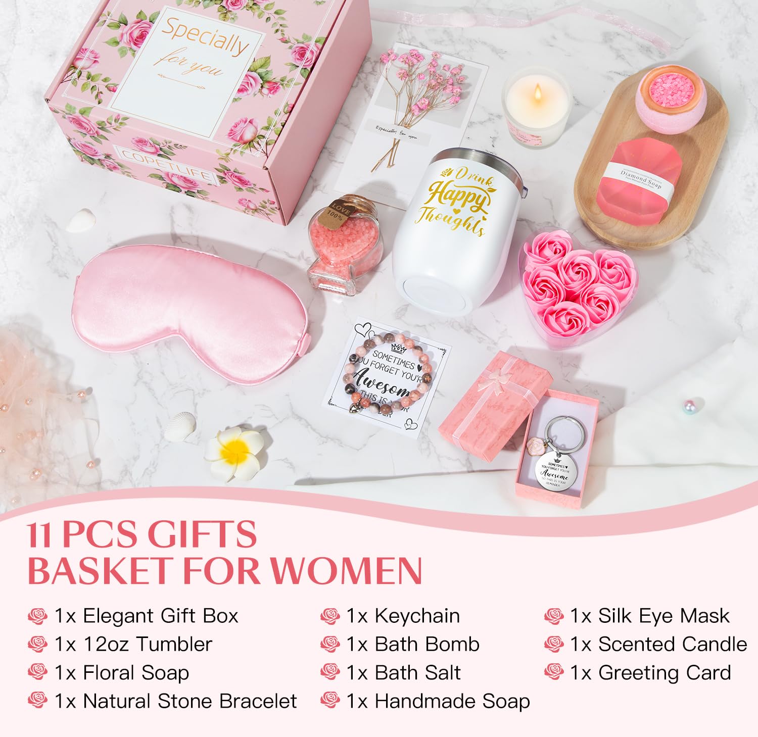 Copetlife Spa Gift Basket for Women – Birthday & Self-Care Gift Set