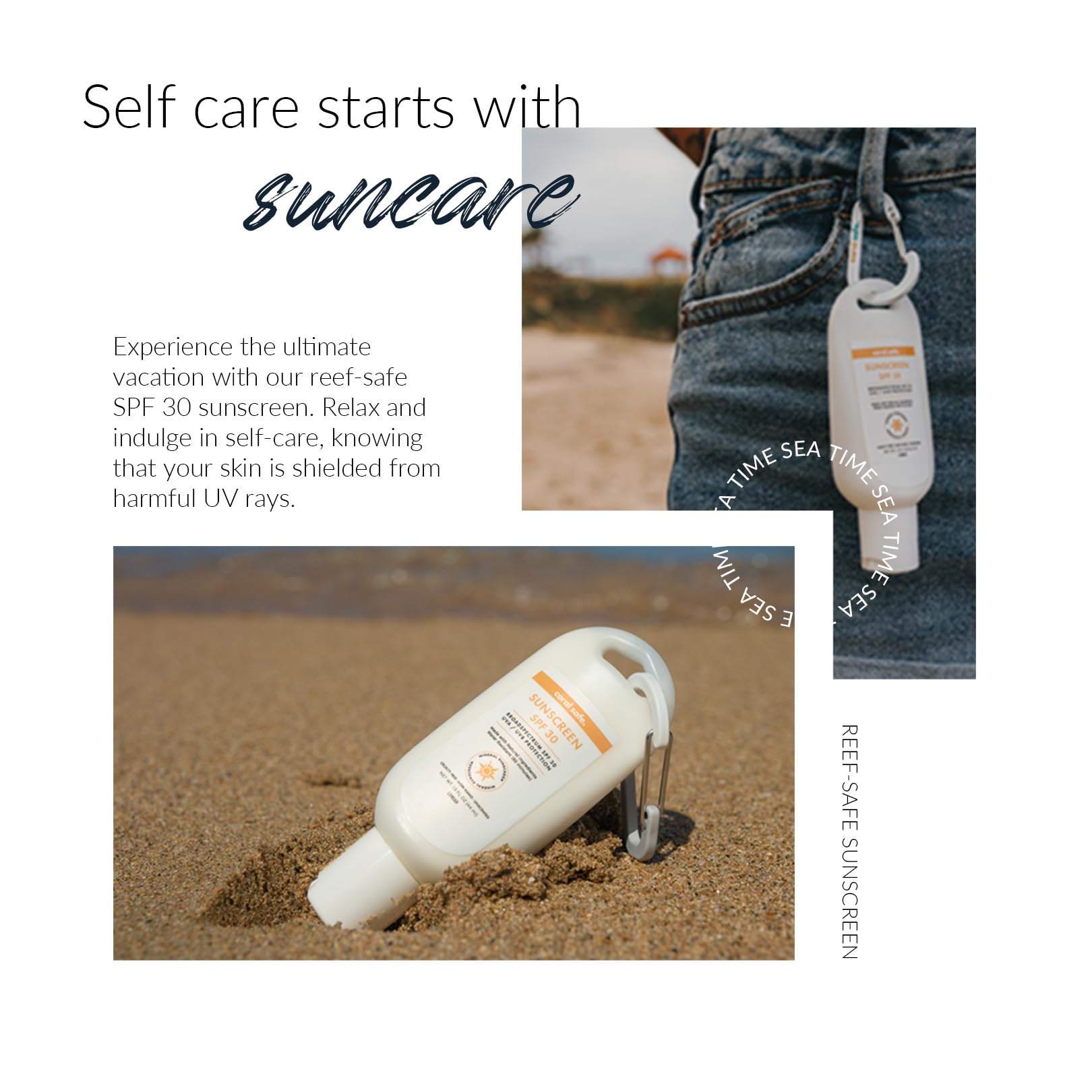 Coral Safe Reef Safe Sunscreen SPF 30 Mineral Travel Face Lotion, Hawaii & Mexico Approved