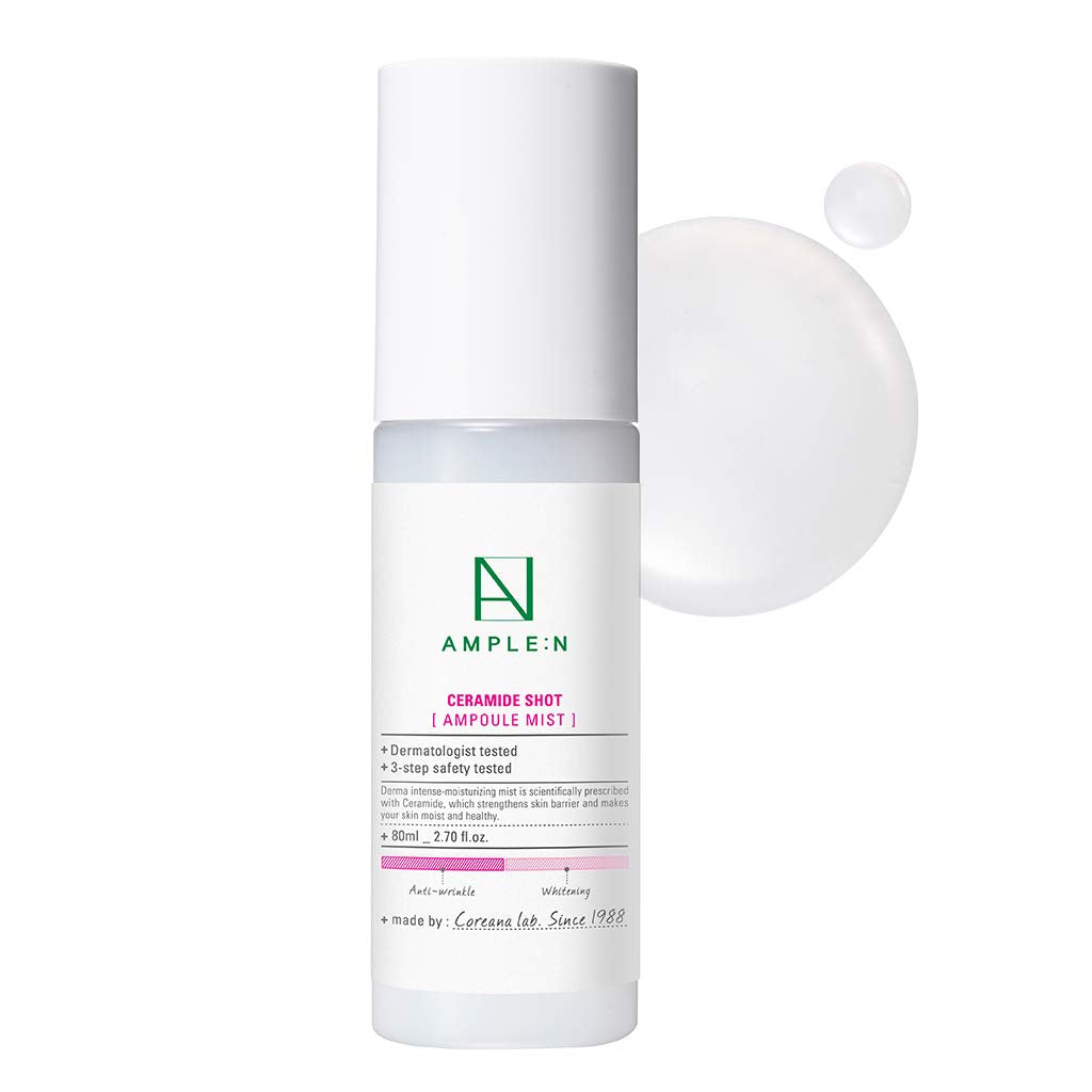 CORÉANA Ample:N Ceramide Shot Ampoule Mist – Hydrating Face Spray, Supports Skin Barrier (2.7 fl oz)
