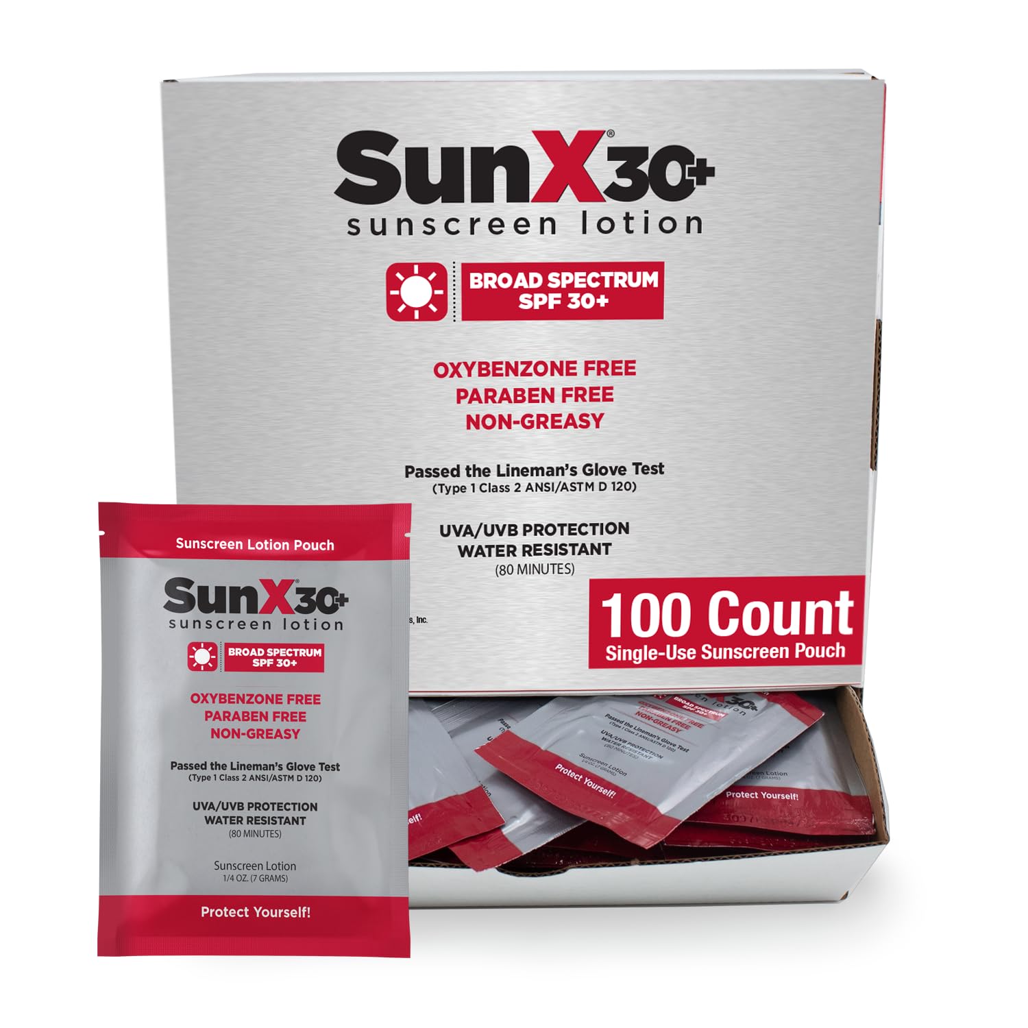 CoreTex Sun X 30+ SPF Packets – Travel-Size, Paraben/Oxybenzone/Oil-Free, Reef Safe, 80-Minute Water-Resistant Broad Spectrum