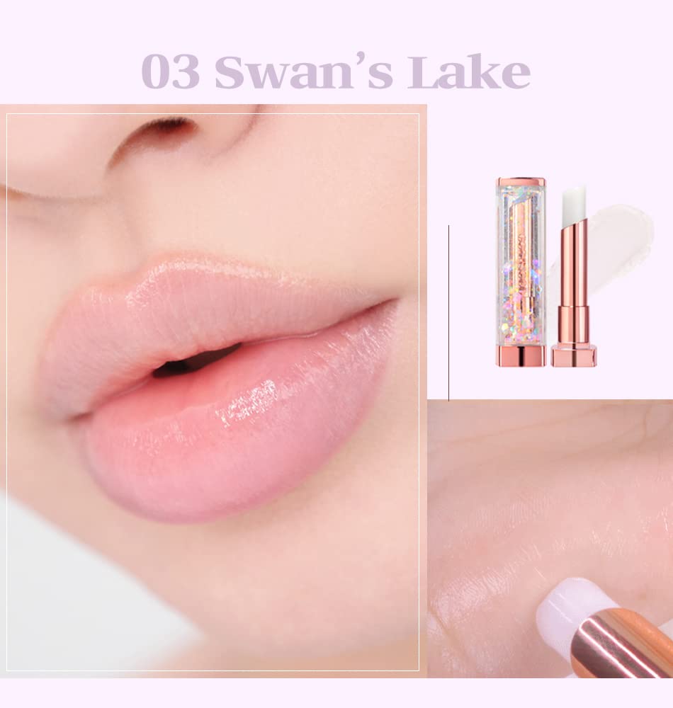 CORINGCO Sparkle Changes Color Lip Balm #03 Swan Lake – Glitter Lip Care