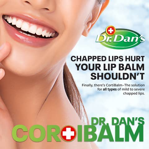 Dr. Dan's Cortibalm 4 Pack – Lip Balm for Severe Chapped Lips (1% Hydrocortisone), Gentle & Hypoallergenic