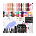 COSCELIA 67pc Gel Nail Kit with UV Light | 25 Gel Polishes + 15 Poly Extension Gels – Beginner Friendly