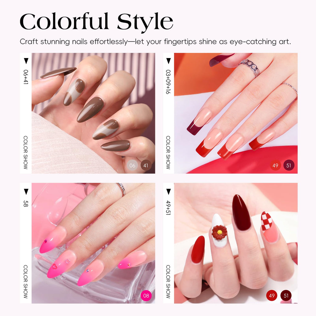 COSCELIA 67pc Gel Nail Kit with UV Light | 25 Gel Polishes + 15 Poly Extension Gels – Beginner Friendly