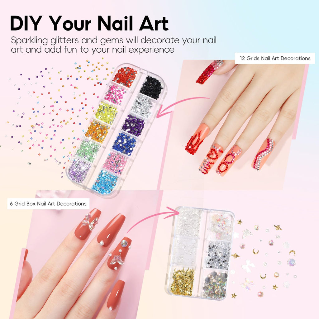 COSCELIA Acrylic Nail Kit for Beginners — All-in-One Gel Polish, Acrylic Powder, Drill & UV Light