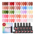 COSCELIA Jelly Gel Polish Set 25pc – Brown Spring Colors, Translucent Milky Gel Nail Polish
