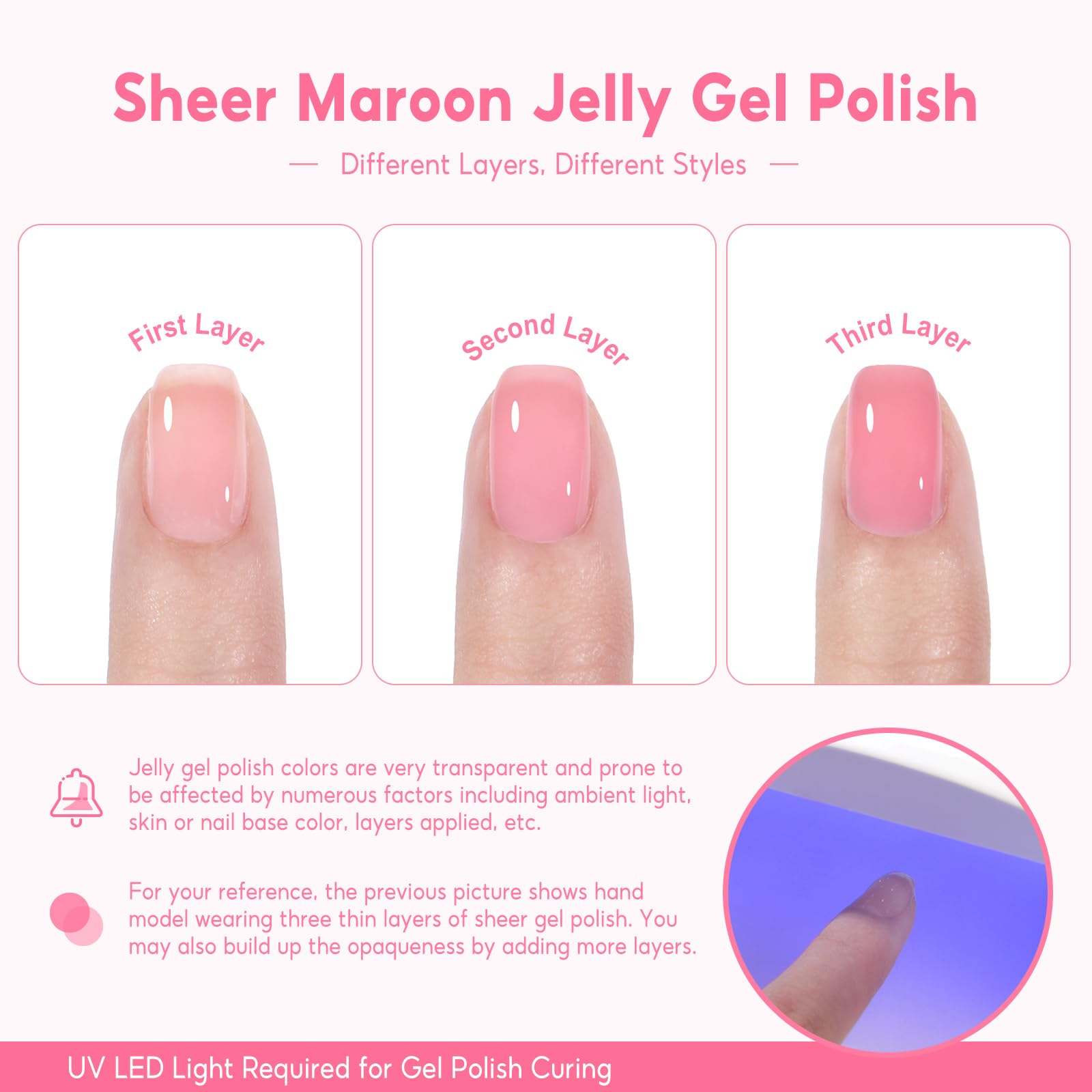 COSCELIA Jelly Gel Polish Set 25pc – Brown Spring Colors, Translucent Milky Gel Nail Polish