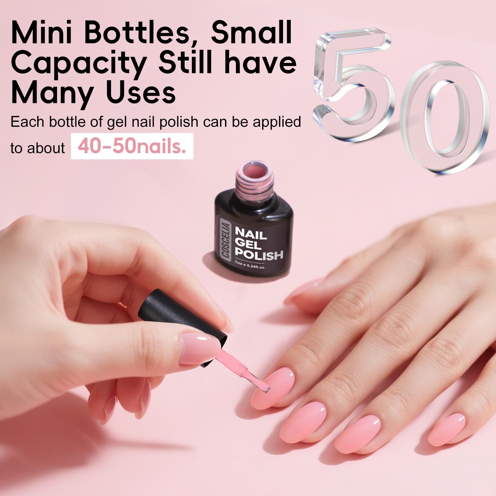 COSCELIA 25 Bottles Gel Nail Polish Set – 20 Colors + 5pc Top/Base Coat Kit
