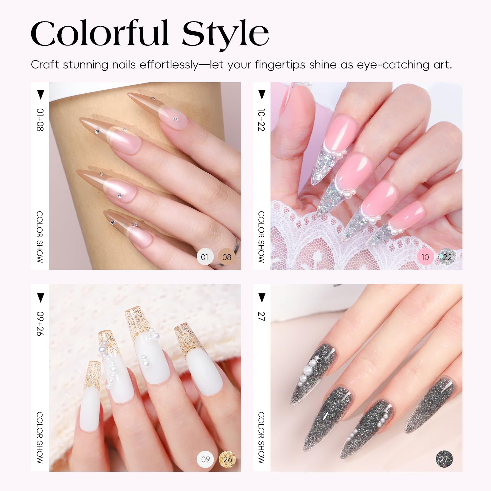 COSCELIA 67pc Gel Nail Kit with UV Light | 25 Gel Polishes + 15 Poly Extension Gels – Beginner Friendly